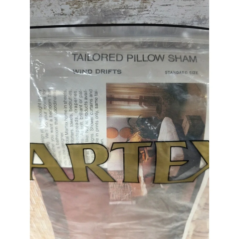 Martex Mary McFadden Wind Drifts Tailored Pillow‎ Sham Standard Vintage Earthy